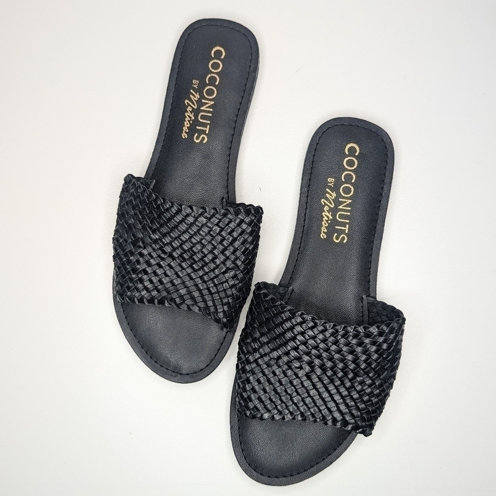 Coconuts by Matisse Black Woven Slide Sandals